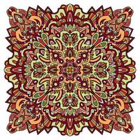 Indian rug tribal ornament pattern. Aztec towel, yoga mat. vector