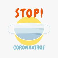 Stop the corona virus with a medical mask vector