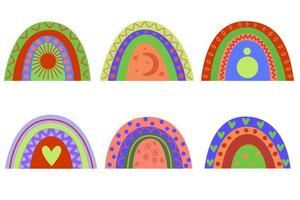 A set of colorful children's rainbows on a white background..eps vector