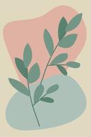 Soft green abstract leaves of organic shape. vector