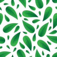 A simple pattern of green leaves on a white background. vector