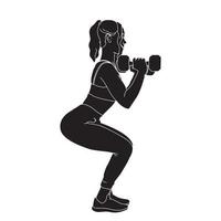 Ilustración de silueta de personaje de fitness y salud. vector