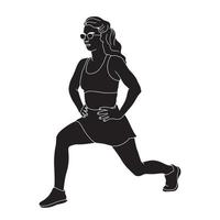 fitness and healthcare character silhouette illustration. vector