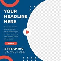 Live Streaming feed design social media post template vector