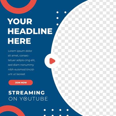 Live Streaming feed design social media post template