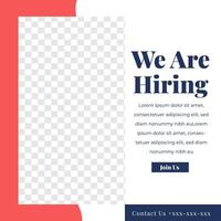 Job Vacancy feed design social media post template vector
