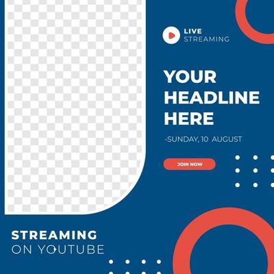 Live Streaming feed design social media post template