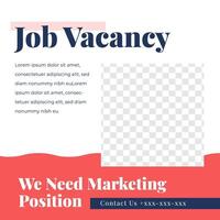 Job Vacancy feed design social media post template vector