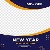 New Year Sale feed design social media post template vector