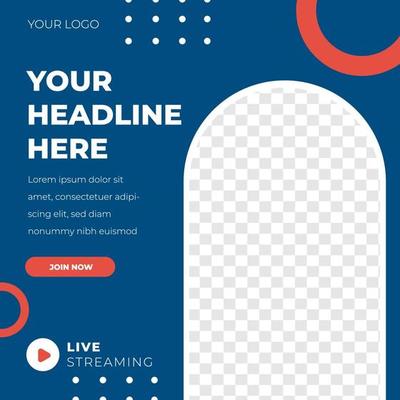 Live Streaming feed design social media post template