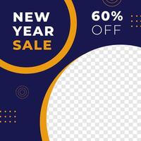 New Year Sale feed design social media post template vector