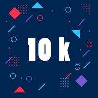 10k followers with memphis element vector