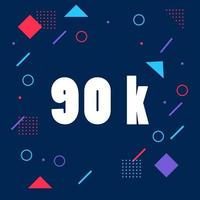 90k followers with memphis element vector