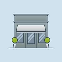 Storefront building vector icon illustration