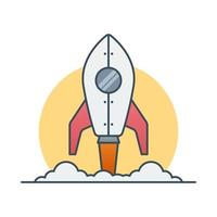 Rocket launch vector icon illustration