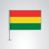 Bolivia flag with metal stick vector