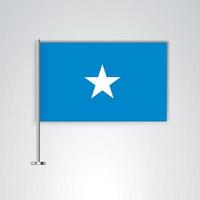 Somalia flag with metal stick vector