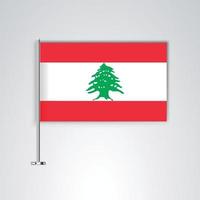 Lebanon flag with metal stick vector