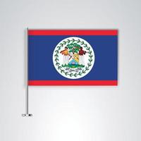 bandera de belice con palo de metal vector