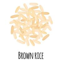 Brown rice for template farmer market design, label and packing. vector