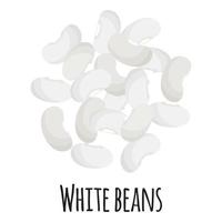 White beans for template farmer market design, label and packing. vector