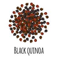 quinua negra para el diseño, la etiqueta y el embalaje del mercado del granjero de la plantilla. vector