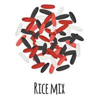 Rice mix for template farmer market design, label and packing. vector