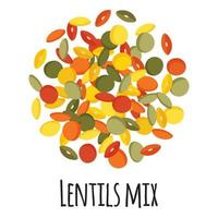 Lentils mix for template farmer market design, label and packing. vector