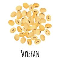 Soybean for template farmer market design, label and packing. vector