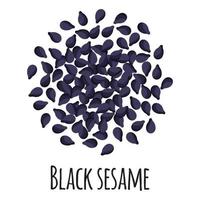 Black sesame for template farmer market design, label and packing. vector