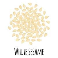 White sesame for template farmer market design, label and packing. vector