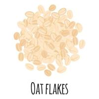 Oat flakes for template farmer market design, label and packing. vector