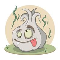Funny Garlic Cartoon Character vector