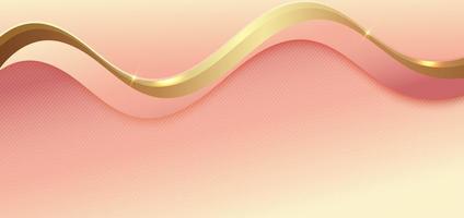 Abstract soft pink and yellow gradient color wave shape background vector