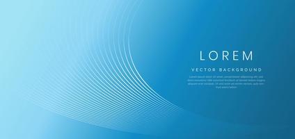 Abstract template blue gradient background with curved lines vector