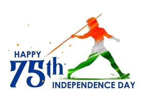 Indian Javelin Thrower for 75th Independence Day of India vector