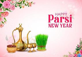 Happy Jamshedi Navroz festival background of Parsi vector