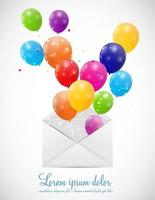 Envelope with Balloons Vector Illustration