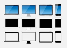 Abstract Design Mobile Phone, Laptop and Tablet PC. vector