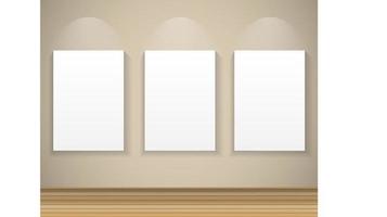 Frame on Wall for Your Text and Images, Vector Illustration