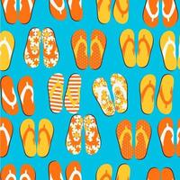 Beach Seamless Retro Grunge Background with Flip Flops vector