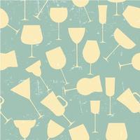 Grunge Retro Seamless background pattern of retro alcoholic glasses vector