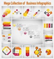 mega colección concepto de negocio de plantilla de infografía vector