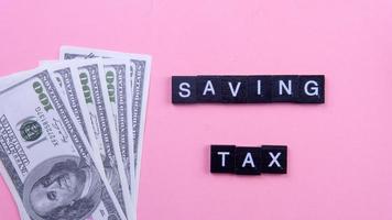 Saving tax payment concept. photo
