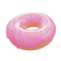 Donut dulce sabroso realista 3d. ilustración vectorial vector