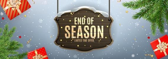 Winter End of Season Sale Background Design. vector