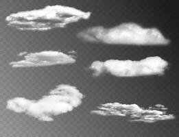 Realistic 3D white clouds isolated vector