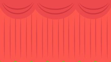 Animation of opening and closing red curtain with green chroma key. video
