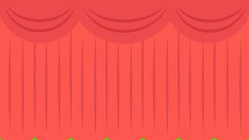 Animation of opening and closing red curtain with green chroma key. video