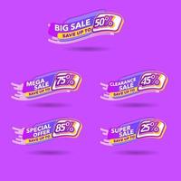 Sale of Special Offers and Discount Gradient Banner vector